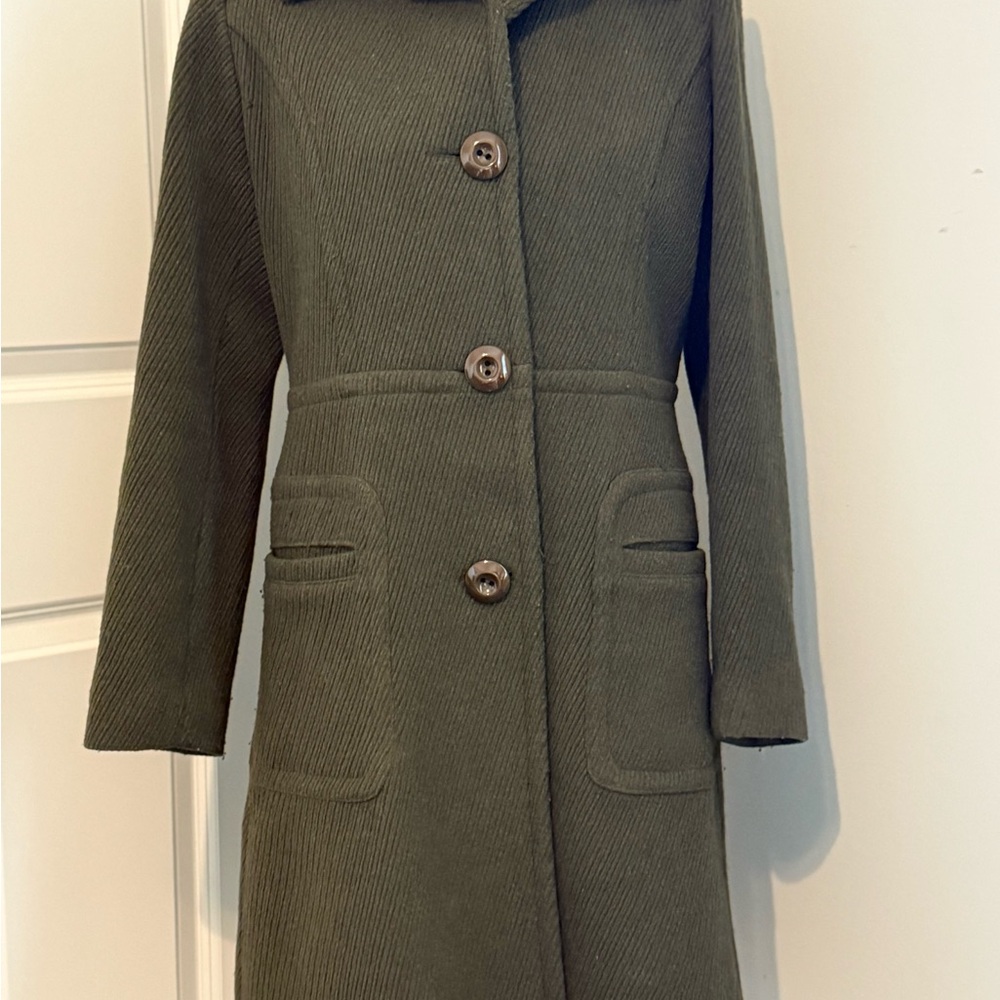 Esprit Green Trench Coat Classic Tailored Design